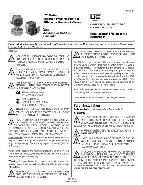 120 Series - United Electric Controls