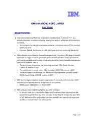 IBM CHINA/HONG KONG LIMITED Fact Sheet
