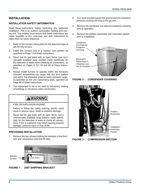 Y-IM-Single Package AC and Single Package Gas/Electric Units ...