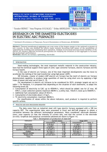 research on the diameter electrodes in electric arc furnaces