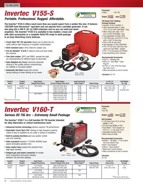 Lincoln Electric Welding & Cutting Solutions Equipment Catalog