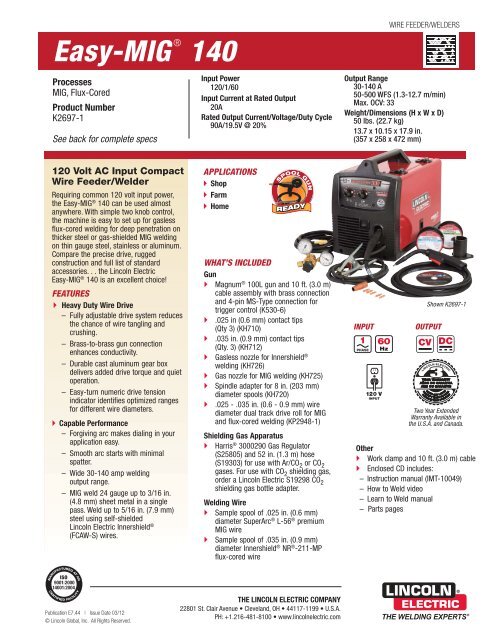 Easy-MIG 140 Product Info - Lincoln Electric