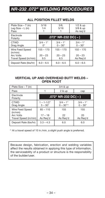 Innershield Welding Guide (pdf) - Lincoln Electric