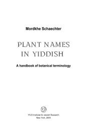 t any plant names in Yiddish - YIVO Institute for Jewish Research