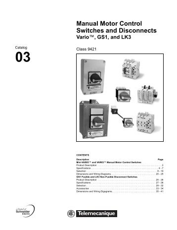 Manual Motor Control Switches and Disconnects - Schneider Electric