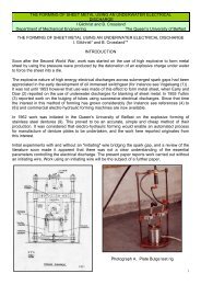 the forming of sheet metal using an underwater electrical discharge