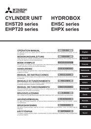 Mitsubishi Electric Hydro Units Operation Manual