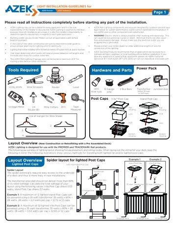 AZEK Rail Lighting Installation Guide