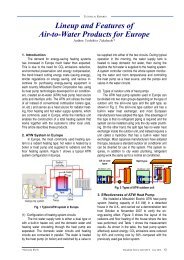 Lineup and Features of Air-to-Water Products - Mitsubishi Electric