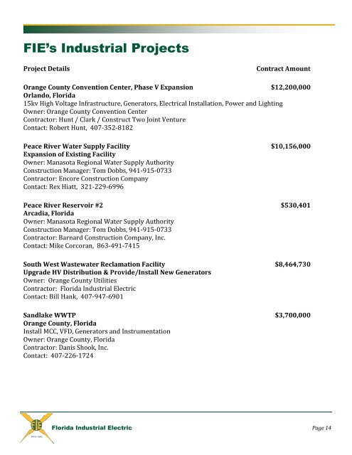 Brochure (.pdf) - Florida Industrial Electric (FIE)