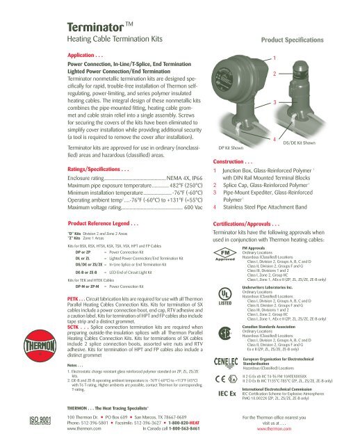 Terminator Product Specification - Thermon Manufacturing Company