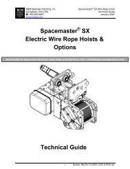 Spacemaster SX Electric Wire Rope Hoists & Options - Ergonomic ...