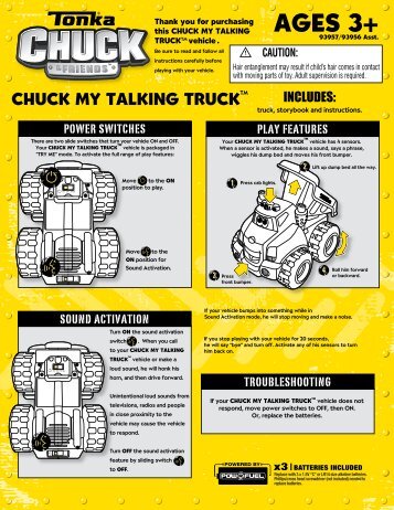 Tonka C&F Chuck My Talking Truck 93957 Instructions - Hasbro