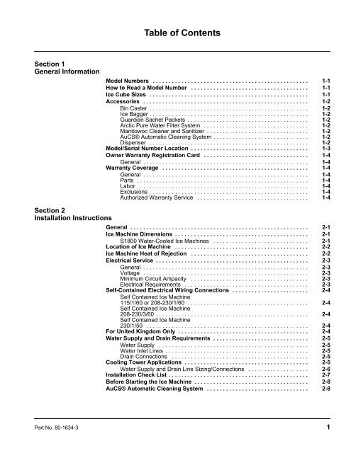 S1800 Marine Model Ice Machines – Service Manual - Manitowoc Ice