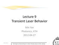 Lecture notes 9 - Laser Physics, KTH