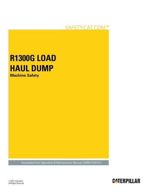 r1300g load haul dump-machine safety - Caterpillar Safety