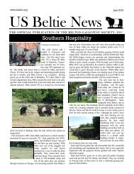 US Beltie News - US Belted Galloway Society