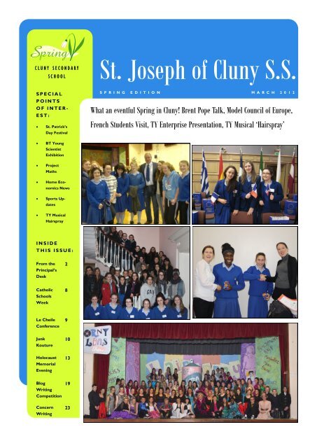 Newsletter Spring Edition March 2012 Pdf St Joseph Of Cluny