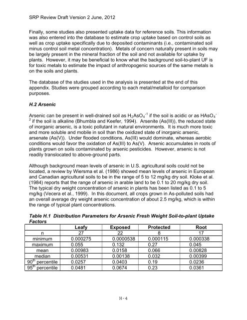 Appendix D Food Codes for NHANES - OEHHA