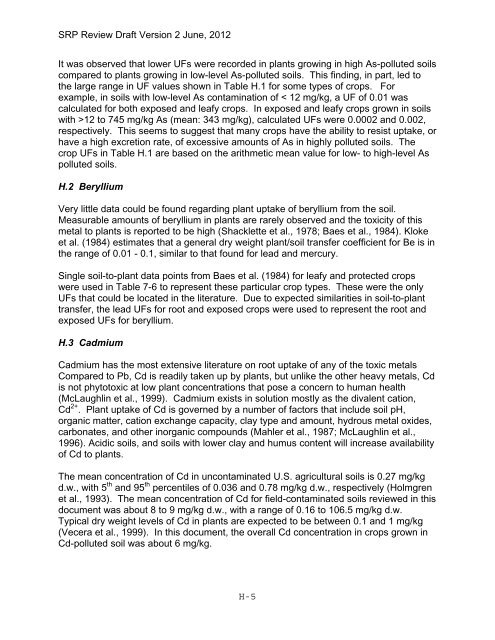 Appendix D Food Codes for NHANES - OEHHA