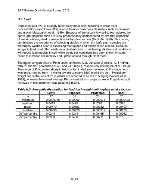 Appendix D Food Codes for NHANES - OEHHA