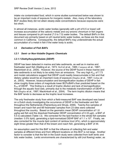 Appendix D Food Codes for NHANES - OEHHA