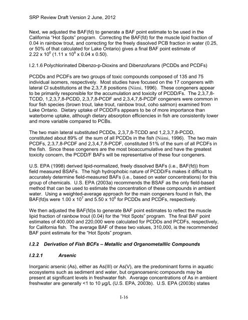 Appendix D Food Codes for NHANES - OEHHA