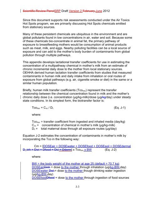 Appendix D Food Codes for NHANES - OEHHA