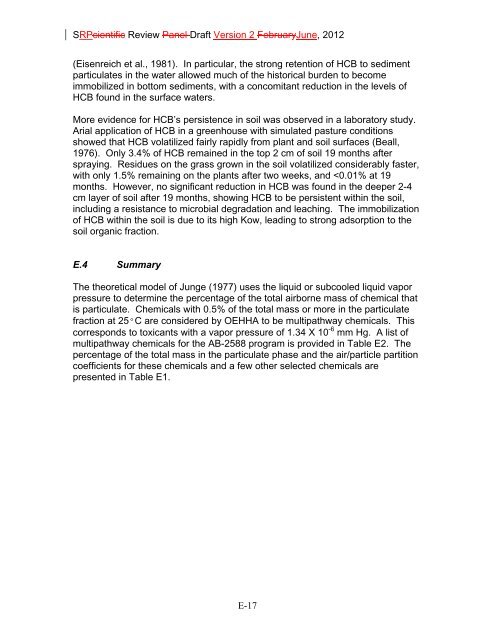 Appendix D Food Codes for NHANES - OEHHA