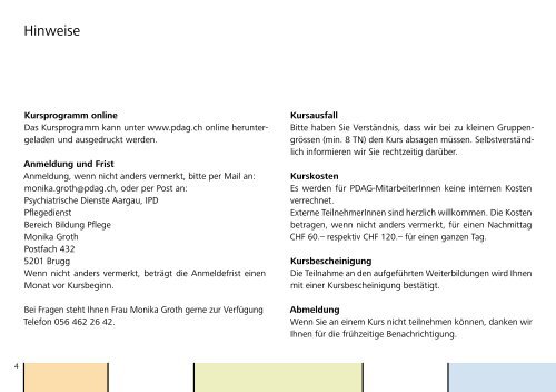 Weiterbildung Pflege 2008 - Pdag