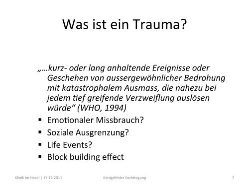 Sucht und Trauma - Pdag