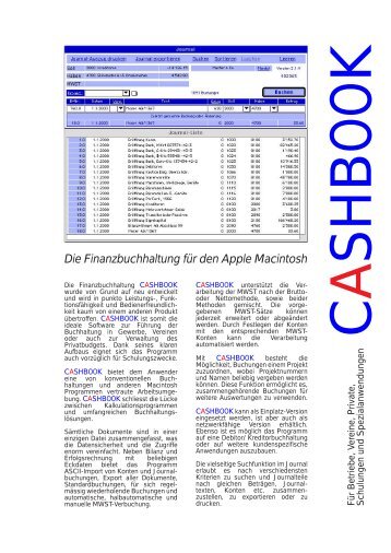 Die Finanzbuchhaltung für den Apple Macintosh - bei PELE Computer