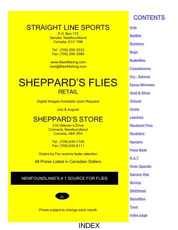 Catalog Sheppard's Flies - Straight Line Sports