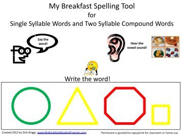 Interactive Spelling Tool - My Breakfast Reading Program