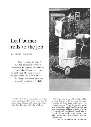 Leaf burner rolls to the job - Vintage Projects