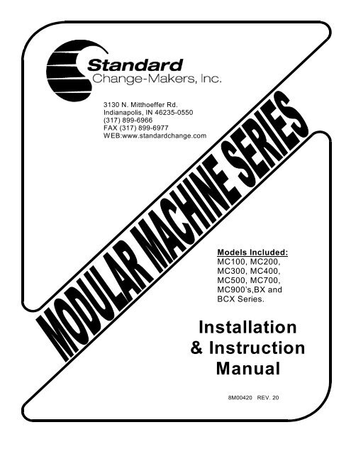 Installation & Instruction Manual - Standard Change