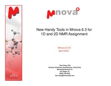 MNova - notes for 1D and 2D NMR assignments