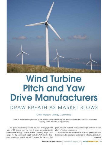 Wind Turbine Pitch and Yaw Drive Manufacturers Draw Breath as ...