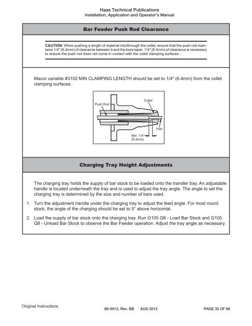 Important Placement Instructions Enclosed See Lifting - Haas ...