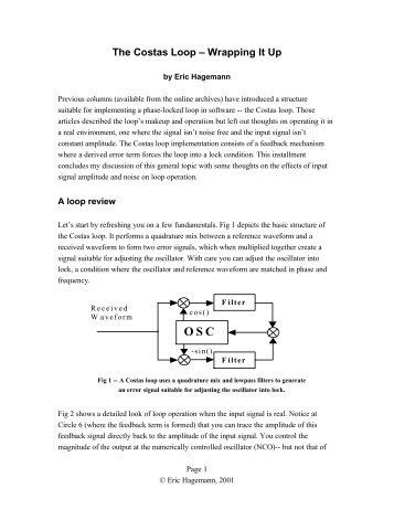 The Costas Loop – Wrapping It Up - DSP-Book