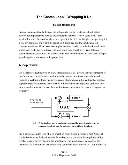 The Costas Loop – Wrapping It Up - DSP-Book