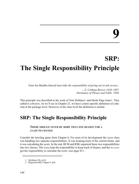 The Single Responsibility Principle - Object Mentor