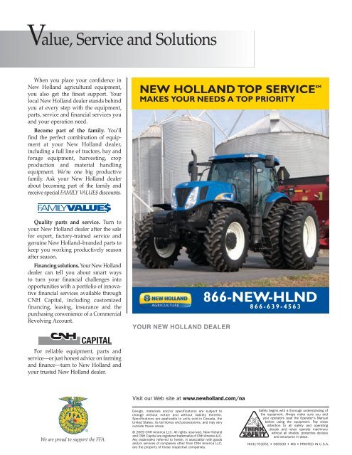 New Holland T7000 Tractors 135 to 195 PTO hp