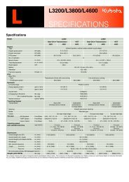 L3200/L3800/L4600 Specifications - Kubota Tractor Corporation