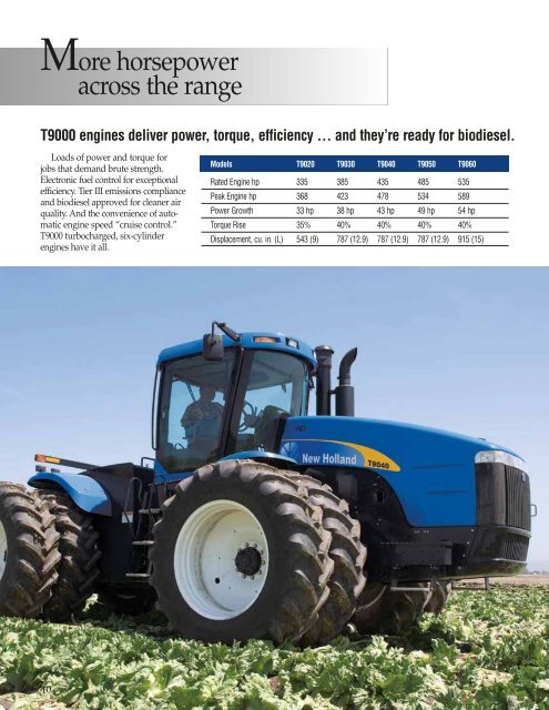New Holland T9000 Series 4WD Tractors 335 to 535 hp