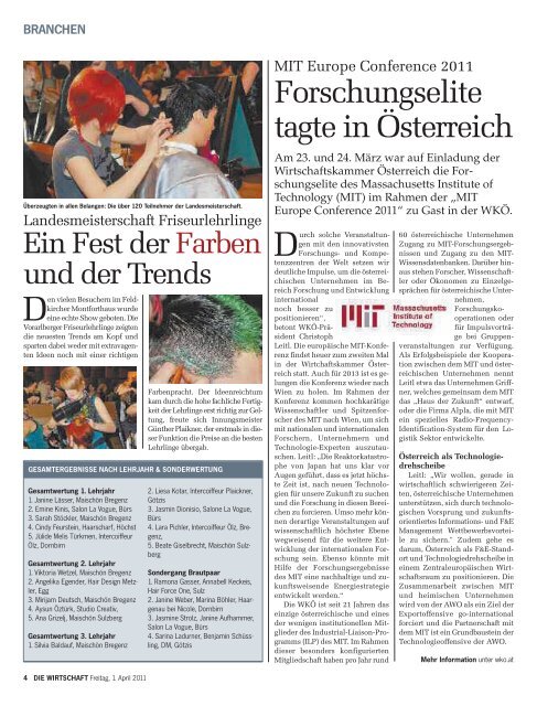 Die Wirtschaft Nr. 13 vom 1. April 2011