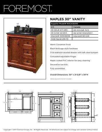 NAPLES 30” VANITY - Foremost