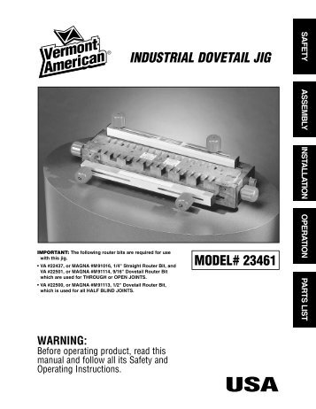 Industrial Dovetail Jig - Vermont American