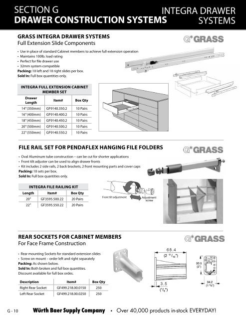 section g - drawer construction systems - Baer Supply Company