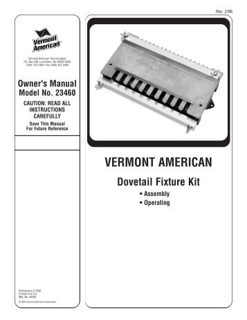 Dovetail Fixture Kit - Vermont American